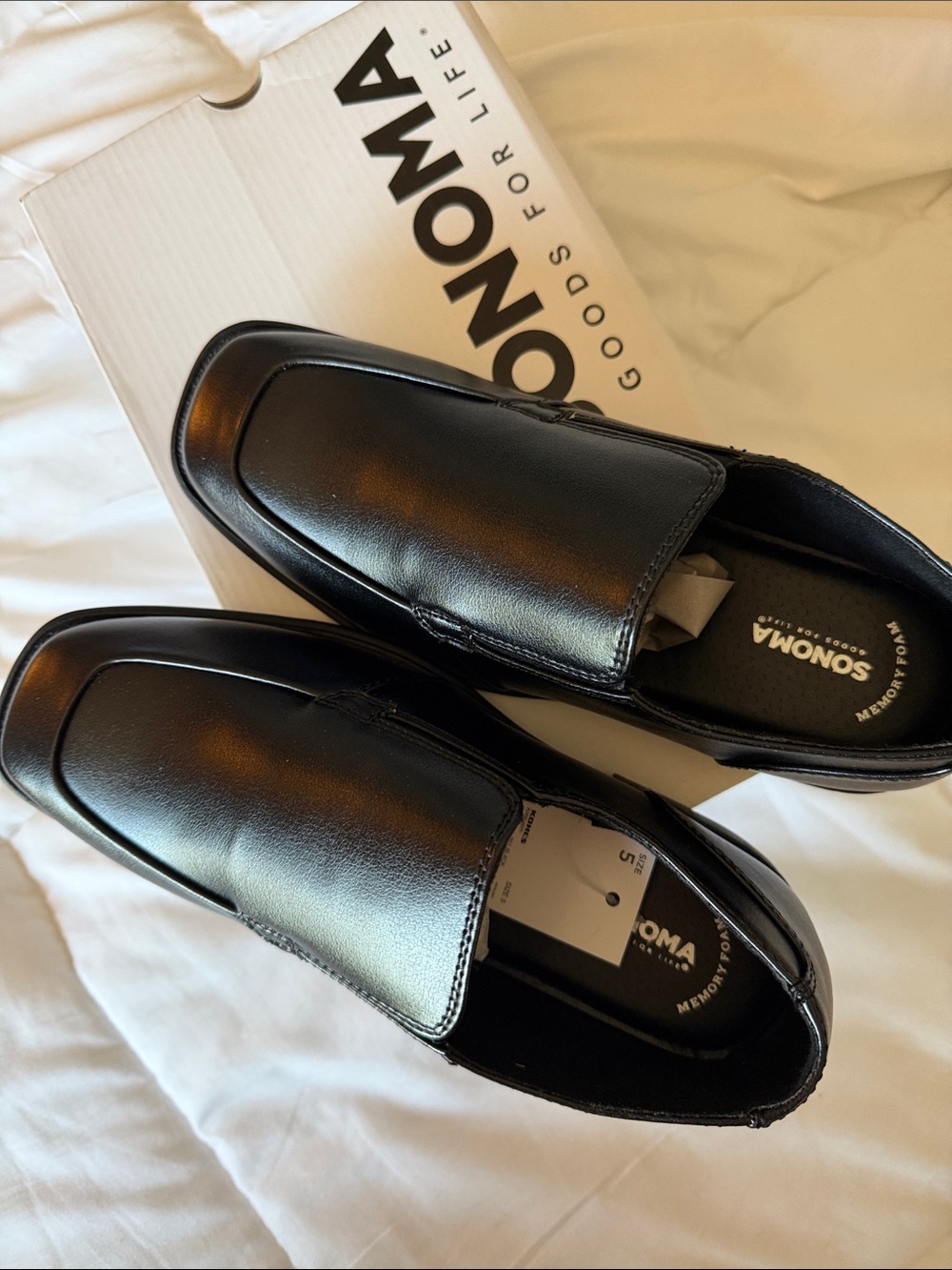 Boy’s Sonoma Black Square-Toe Slip-On Dress Loafers - Picture 2 of 4